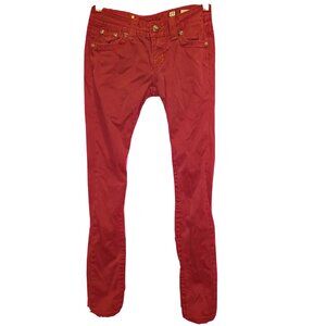 Fall Burgundy  Rhinestone Denim Miss Me Jeans Skinny  25 x 32 JP5614S2